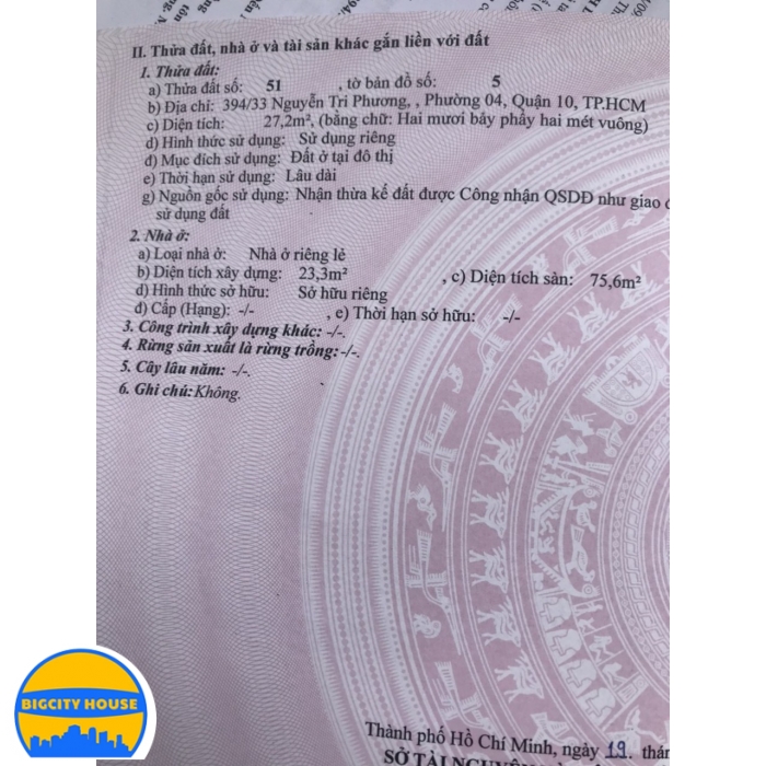 BÁN NHÀ TRUNG TÂM QUẬN 10